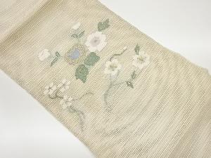 絽綴れ花々模様織出し名古屋帯
